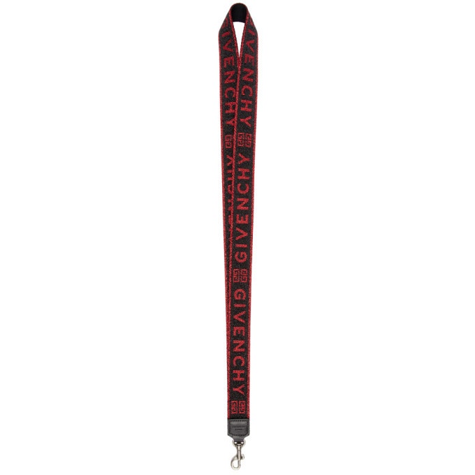 Photo: Givenchy Black and Red Lurex Long Lanyard Keychain