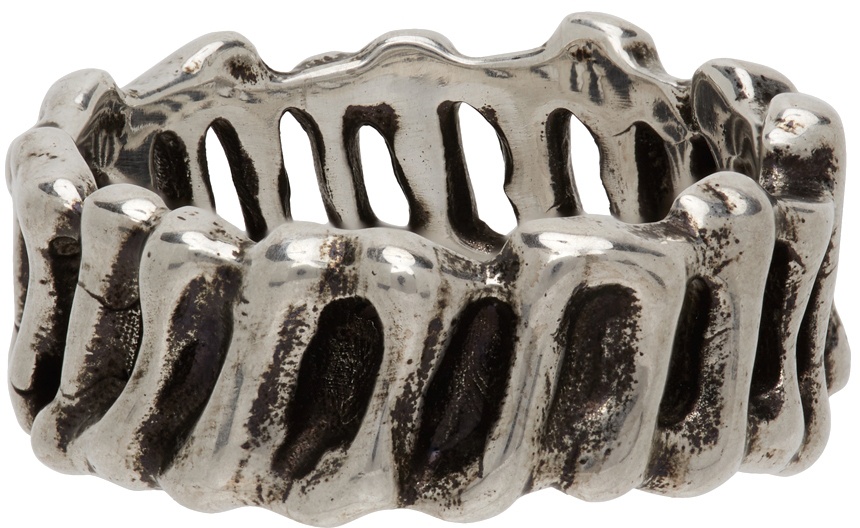 Silver Crystal-embellished ring Saint Laurent - Vitkac Spain