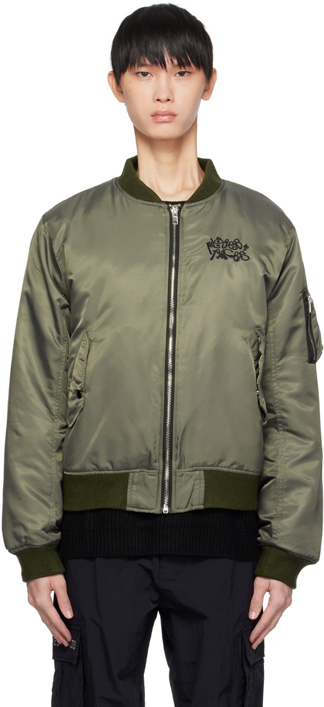 PLACES+FACES Green Angel MA-1 Bomber Jacket PLACES+FACES