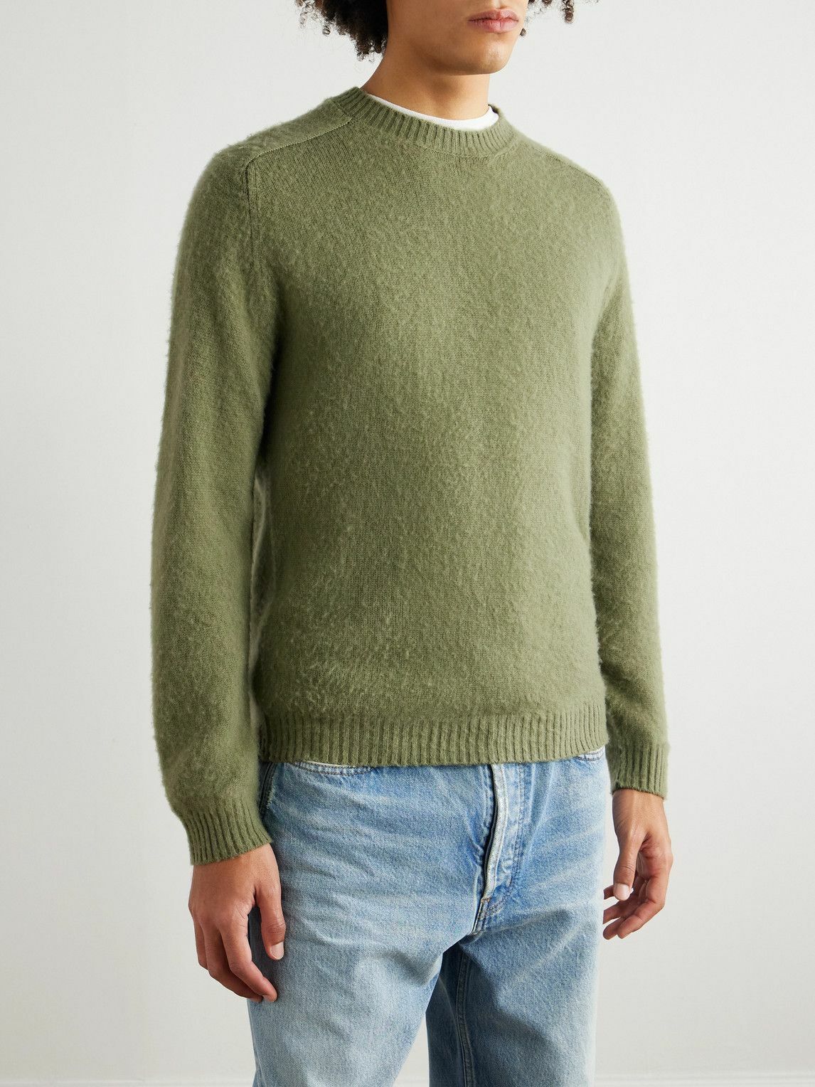 Boglioli - Slim-Fit Wool and Cashmere-Blend Sweater - Green