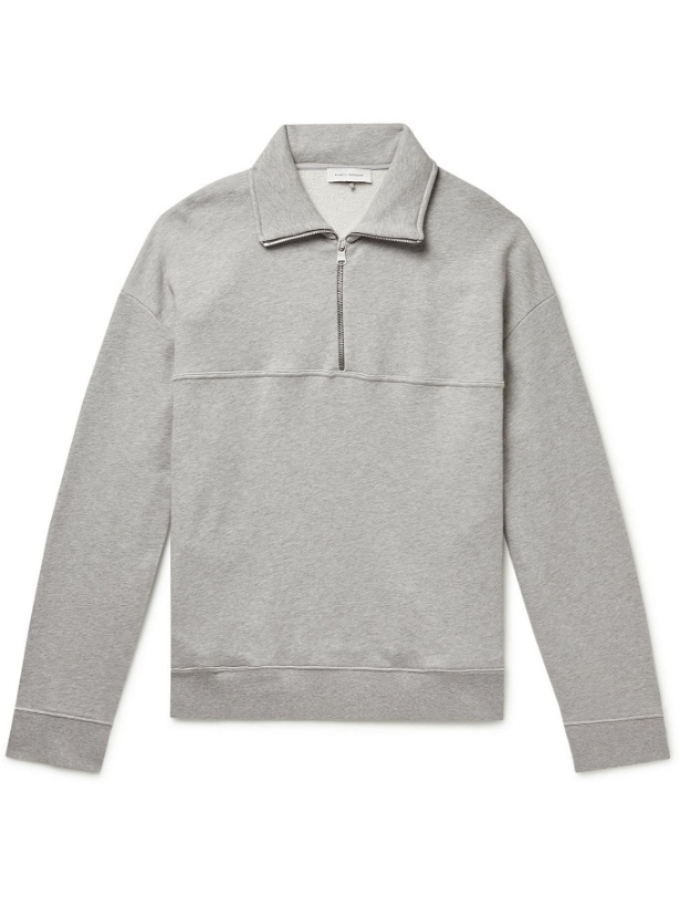Photo: Ninety Percent - Organic Cotton-Jersey Half-Zip Sweatshirt - Gray