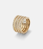 Shay Jewelry Spiral Heart 18kt gold pinky ring with diamonds