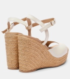 Souliers Martinez Summer leather espadrille wedges