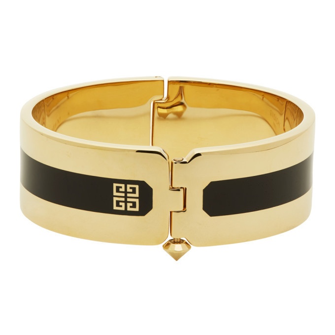 Photo: Givenchy Gold and Black Simple Cuff Bracelet