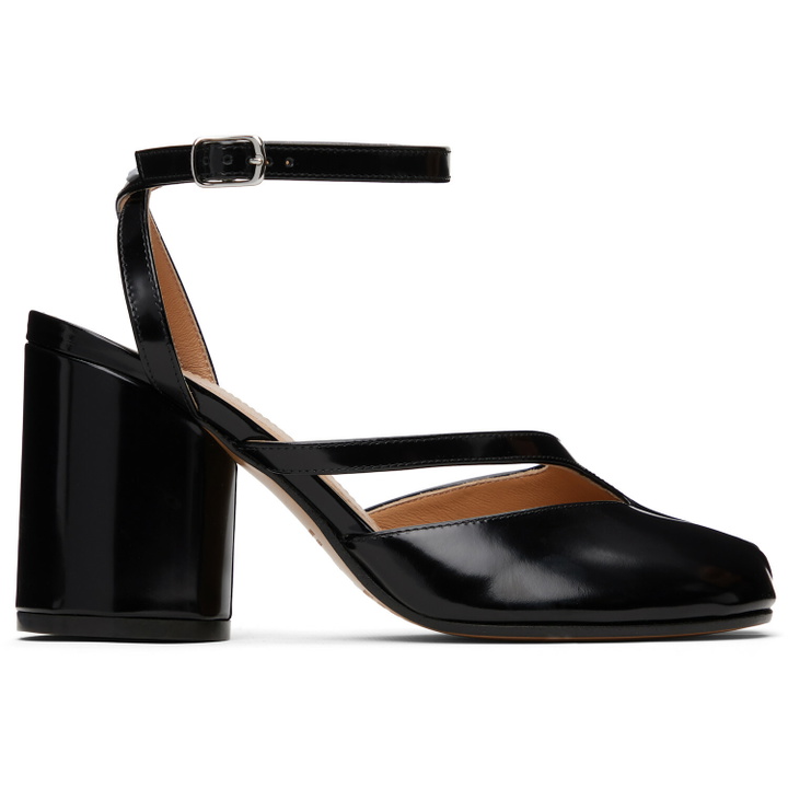 Photo: Maison Margiela Black Tabi Pump Heeled Sandals