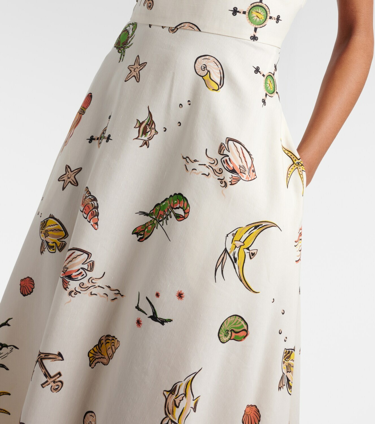 Alémais Printed halterneck midi dress