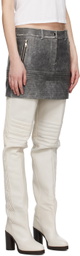 WYNN HAMLYN Gray Zip Leather Miniskirt