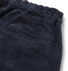 Blue Blue Japan - Wide-Leg Pleated Cotton-Corduroy Trousers - Blue