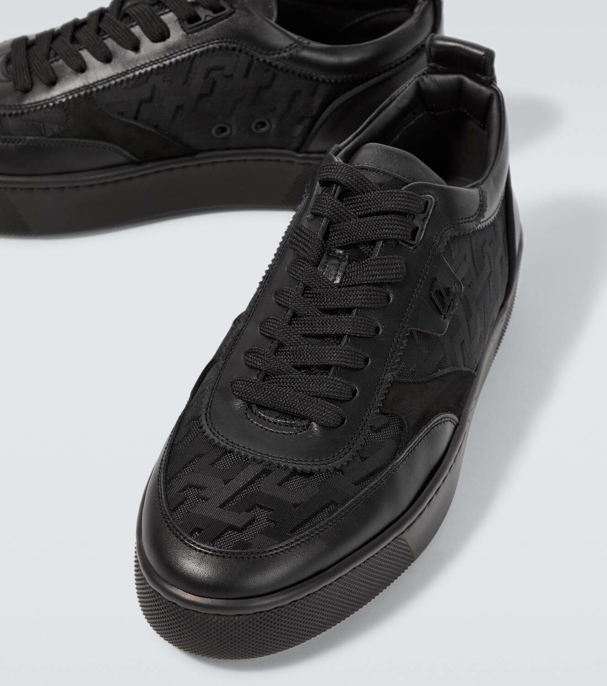 【Christian Louboutin】Happyrui レザートリム スニーカー Christian Louboutin Happyrui leather-trimmed sneakers