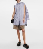 Sacai - Striped cotton poplin shirt dress