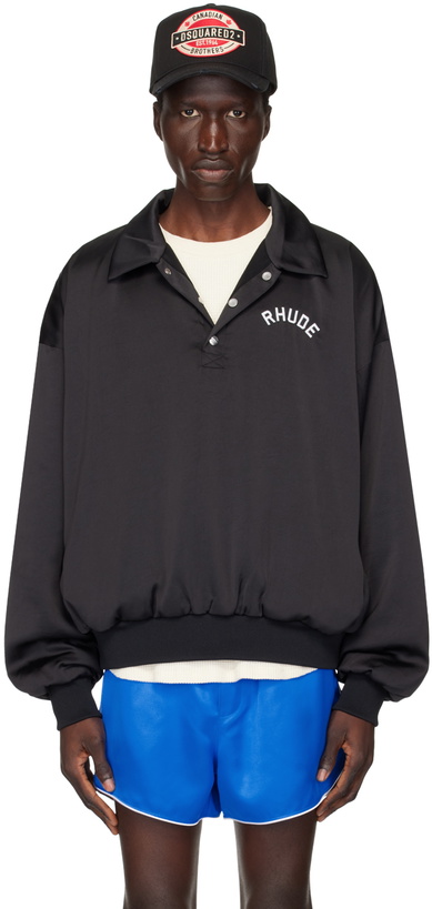 Photo: Rhude Black Vintage Rugby Polo