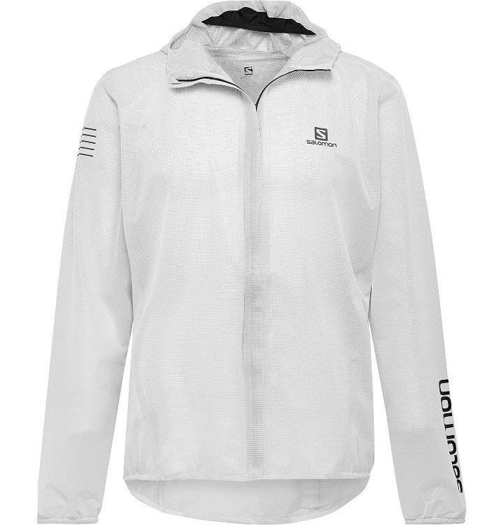 Photo: Salomon - Bonatti Packable AdvancedSkin Dry Hooded Jacket - White