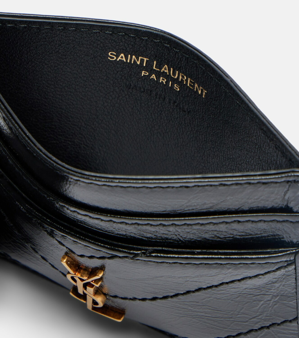 Saint Laurent Niki patent leather card holder