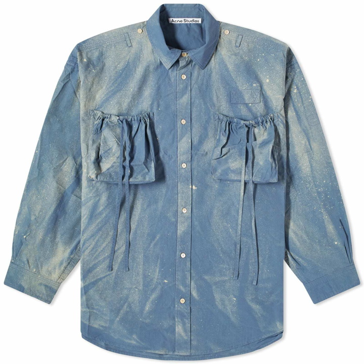 Photo: Acne Studios Men's Setaro Poplin Shirt in Mid Blue