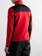 Moncler Grenoble - Shell-Trimmed Logo-Print Fleece Ski Jacket - Red