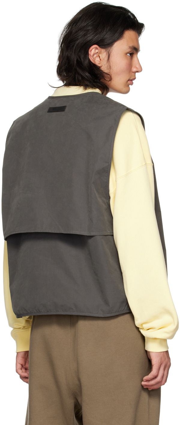 Essentials Gray Zip Vest