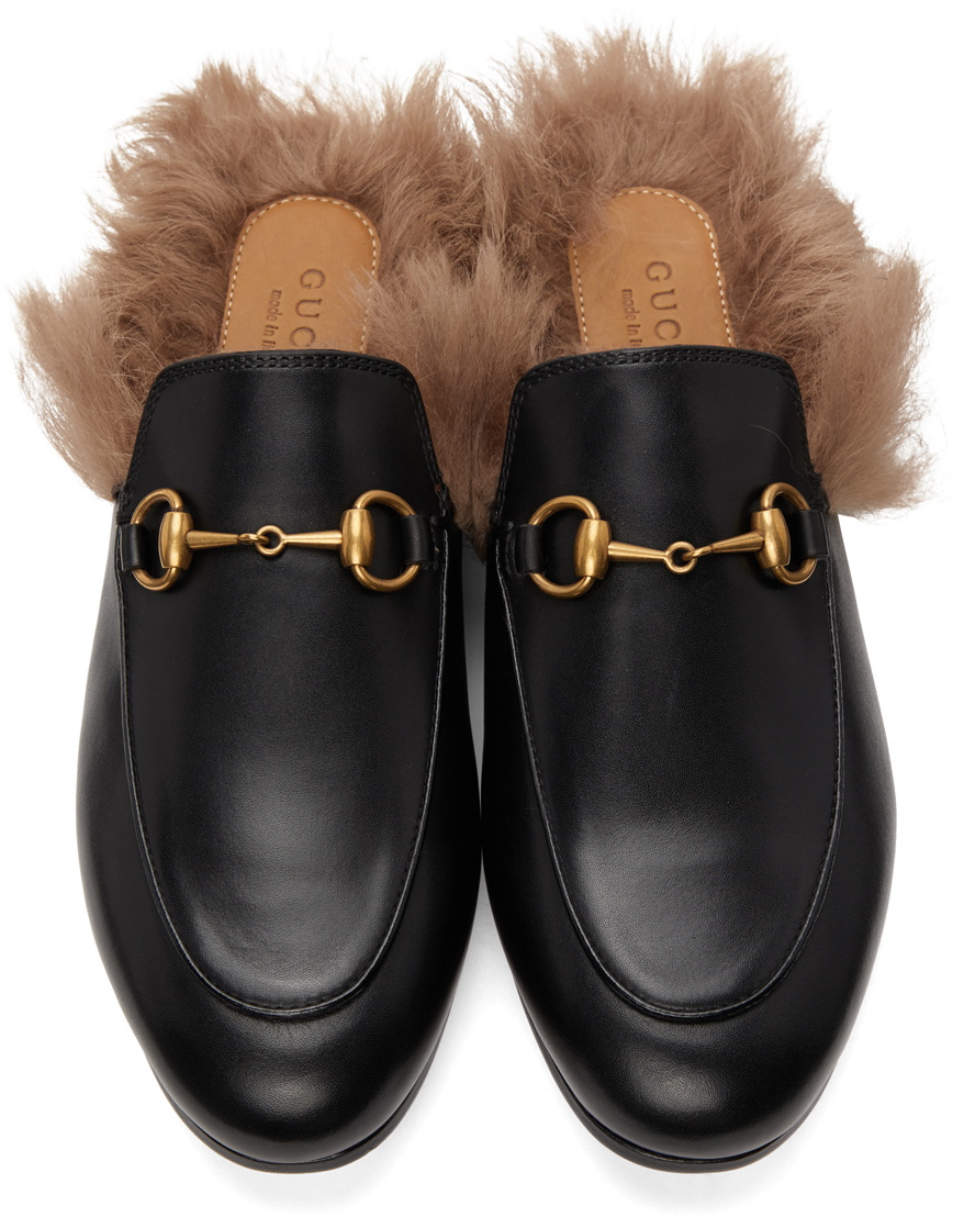 Gucci Black Horsebit Slip-On Princetown Loafers