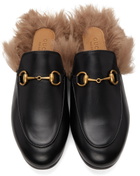 Gucci Black Horsebit Slip-On Princetown Loafers