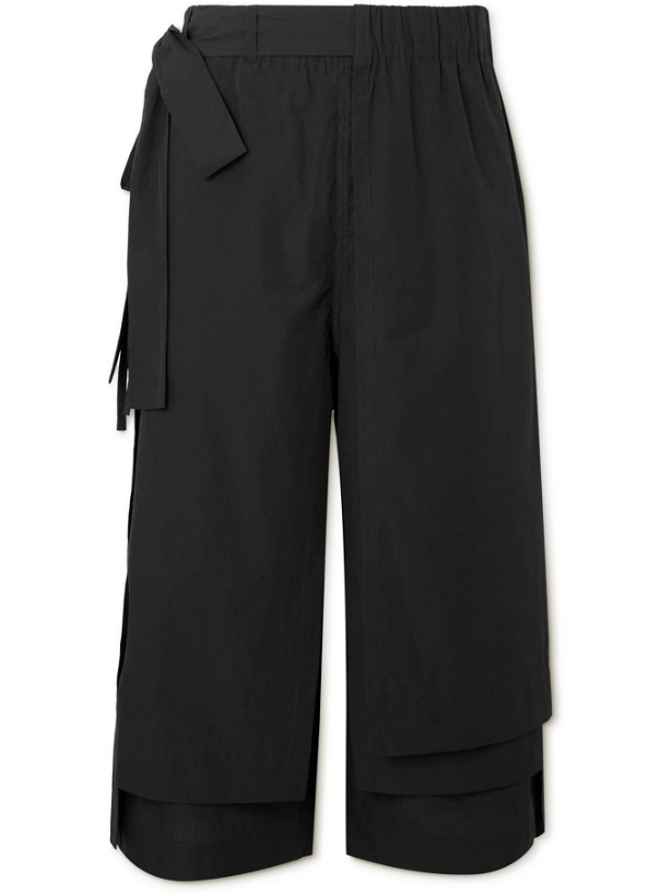 Photo: Craig Green - Layered Tie-Detailed Cotton Shorts - Black