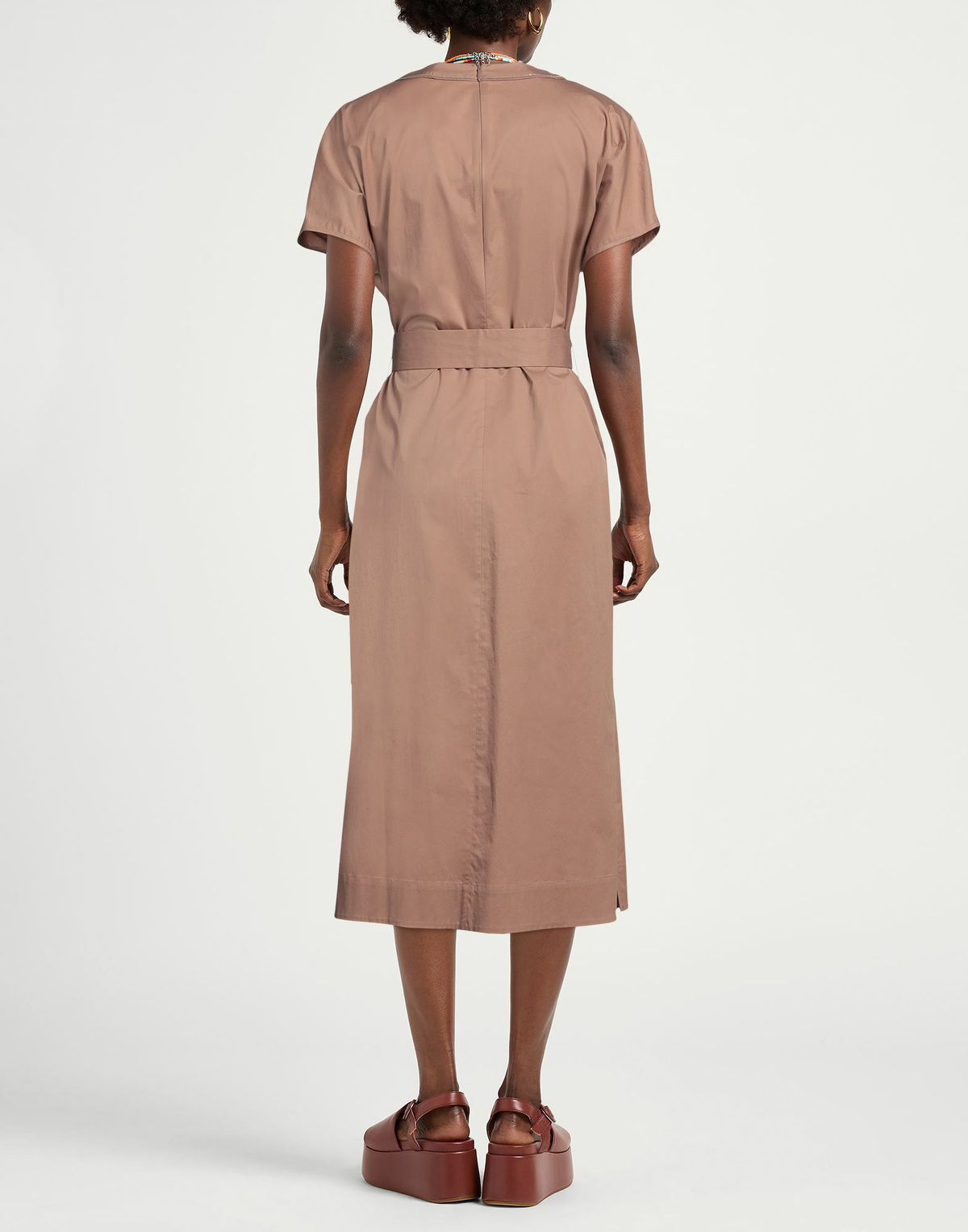 Peserico Womens Midi dress Light brown