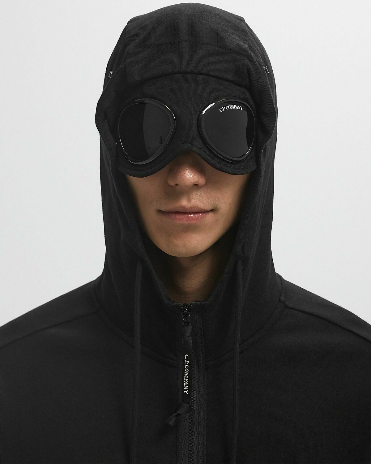 C.P. Company SWEATSHIRTS - HOODED OPEN Black Mens Hoodies/Zipper
