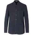 Massimo Alba - Mandarin-Collar Diamond Weave Linen and Cotton-Blend Jacket - Blue
