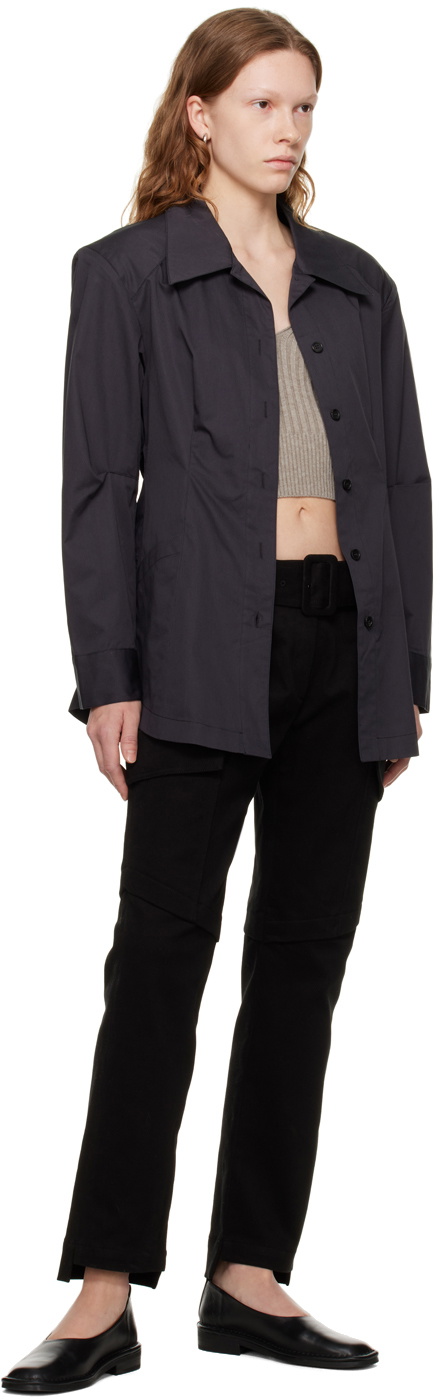 DRAE Navy Pointed Collar Shirt