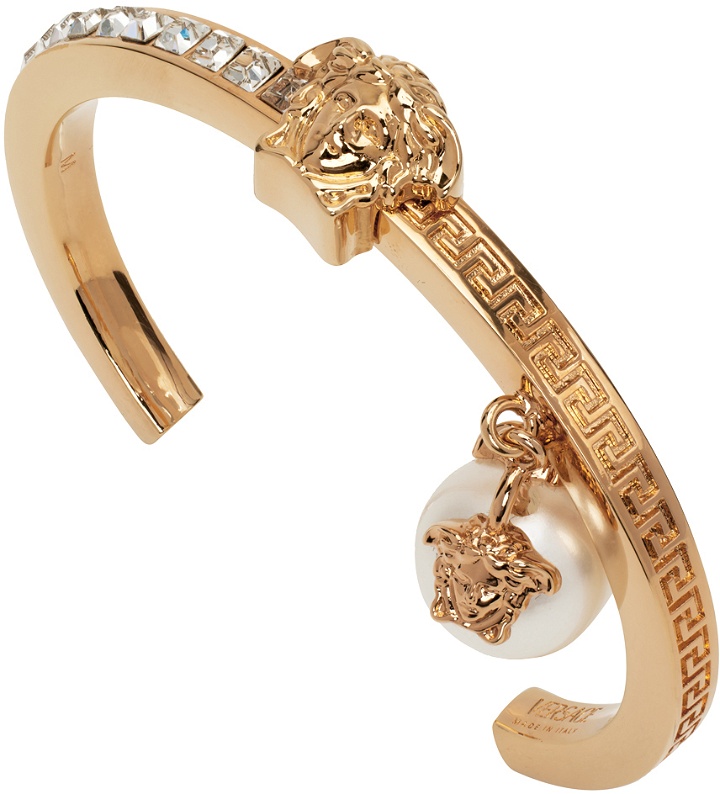 Photo: Versace Gold Diamond Medusa Pearl Bracelet