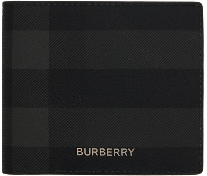 Photo: Burberry Black & Gray Check Bifold Wallet