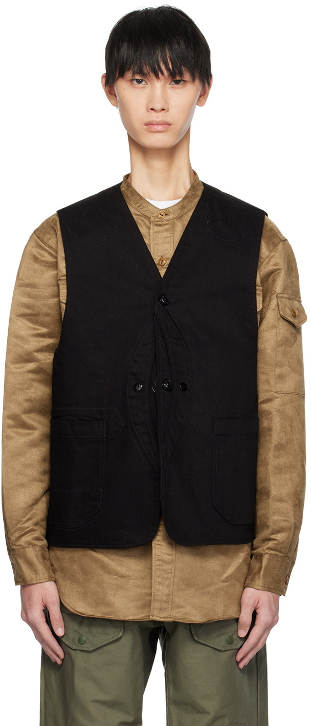 Engineered Garments Black Upland Denim Vest Engineered Garments