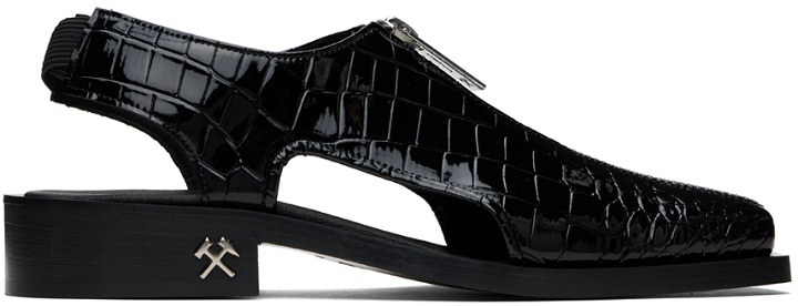 Photo: GmbH Black Hawi Slingback Cutout Sandals
