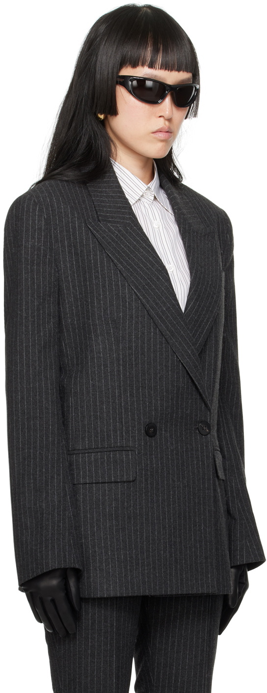 Ernest W. Baker Gray Double-Breasted Blazer