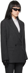 Ernest W. Baker Gray Double-Breasted Blazer