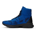 Yohji Yamamoto Blue Graphic High-Top Sneakers