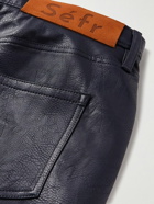 Séfr - Sako Straight-Leg Faux Leather Trousers - Blue