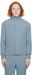 HOMME PLISSÉ ISSEY MIYAKE Blue Kersey Pleats Jacket