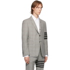 Thom Browne Black and White Wool 4-Bar Blazer