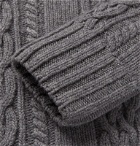Officine Generale - Cable-Knit Mélange Wool Sweater - Gray