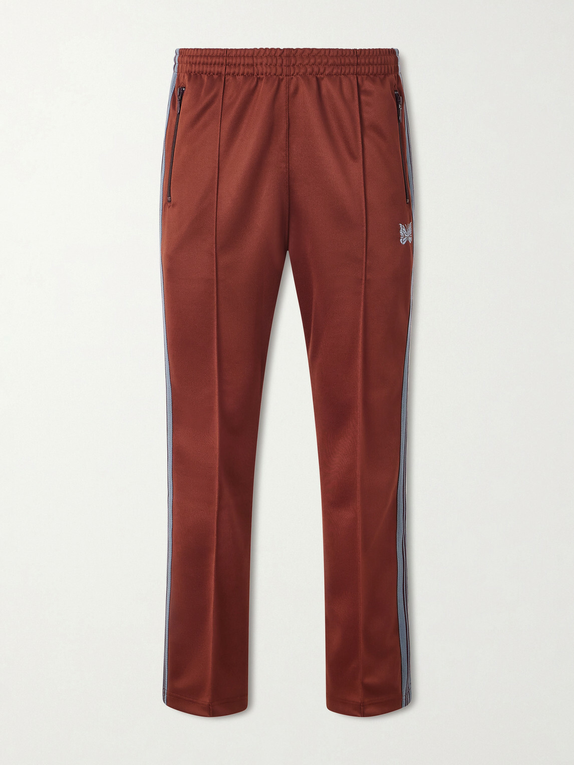 Needles - Bootcut Logo-Embroidered Striped Jersey Sweatpants - Red