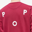 Pop Trading Company Men's Logo Crew Sweat in Raspberry/White