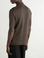 Bottega Veneta - Terry-Trimmed Linen and Cotton-Blend Polo Shirt - Brown