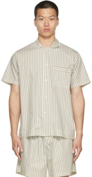 Tekla Poplin Striped Pyjama Shirt