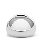 Tom Wood - Polished Sterling Silver Larvikite Ring - Silver