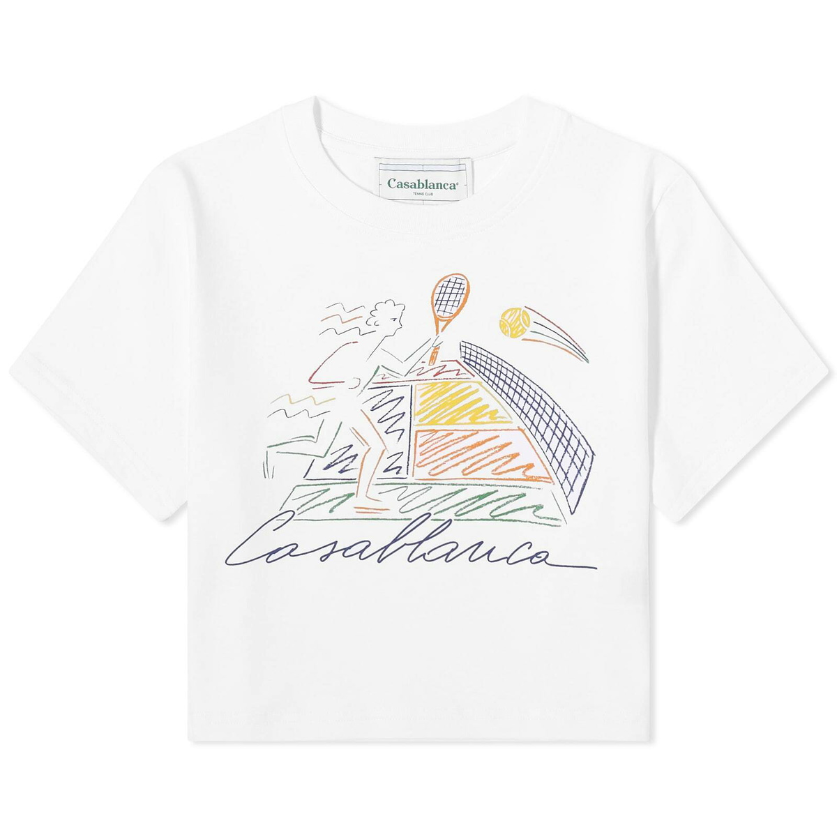 Casablanca Women's Jeu de Crayon Baby T-Shirt in White Casablanca