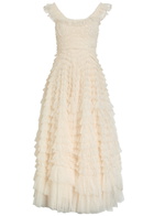 Needle & Thread Hattie Ruffled Tulle Gown Cream