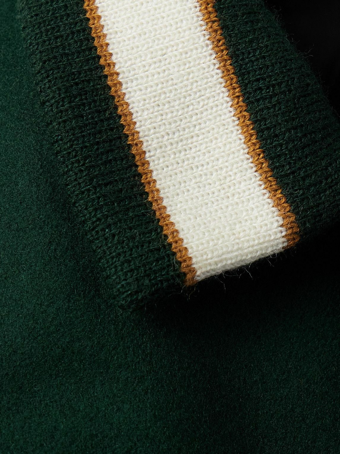 Golden Bear - Byron Striped Padded Wool-Blend Felt Varsity Jacket - Green