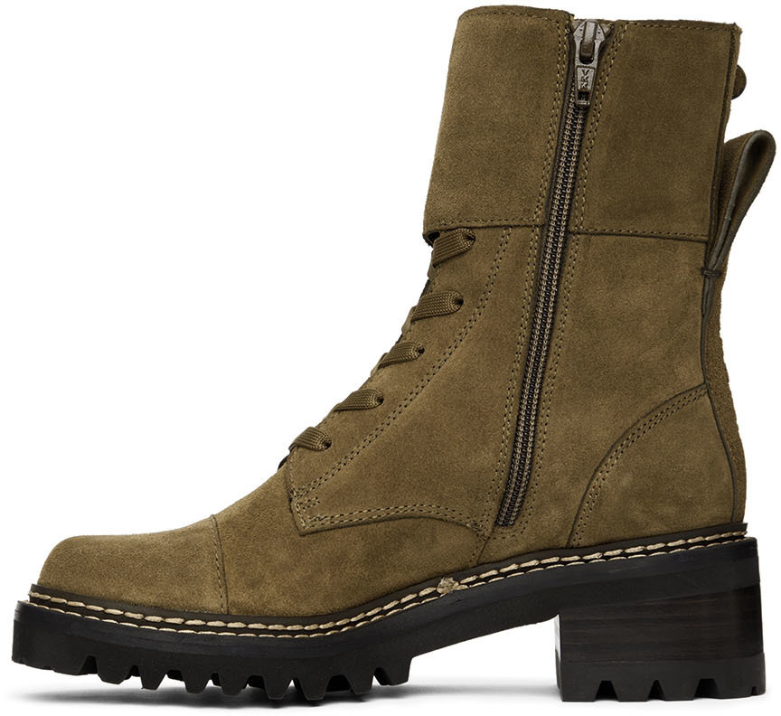 See by Chloé Khaki Mallory Combat Boots See by Chloe