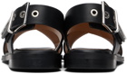 GANNI Black Feminine Buckle Cross Strap Sandals