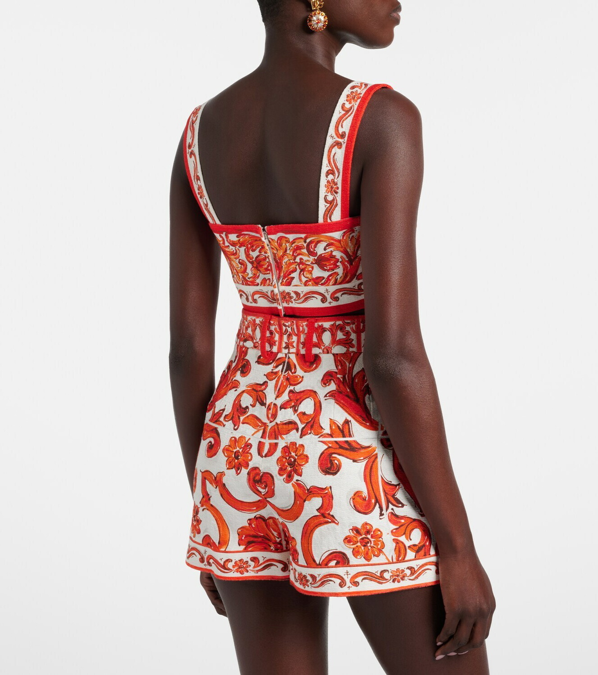 Dolce&Gabbana Majolica printed crop top