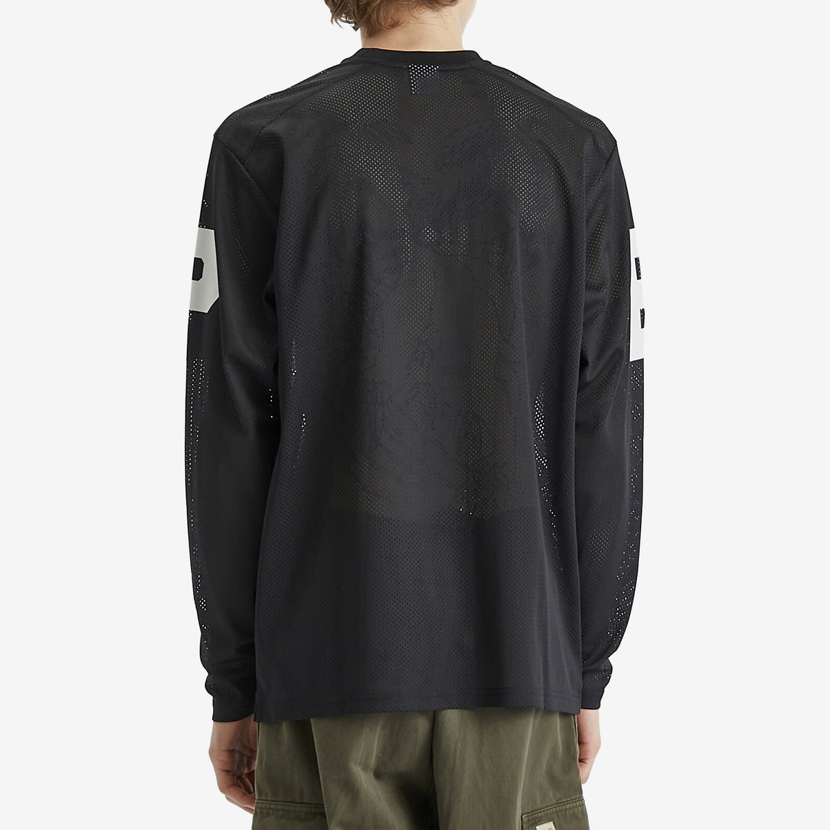 Pop Trading Company Men's Mesh Football Longsleeve Top in Black